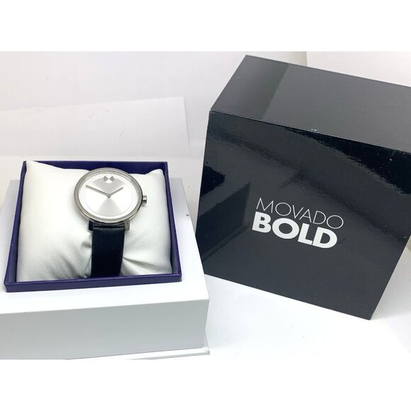 Movado Women\'s Watch 3600572 Museum Swiss Quartz Silver Dial Black Leather Band main image 14